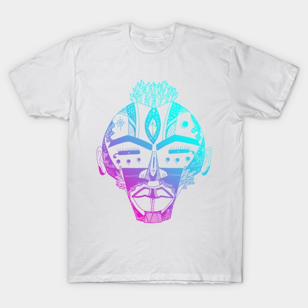 Dual Color African Mask 4 T-Shirt by kenallouis